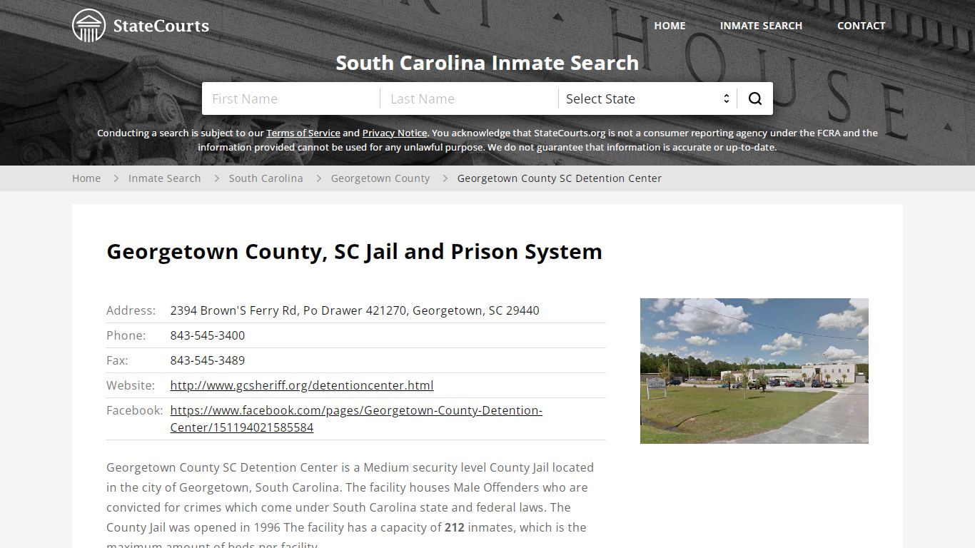 Georgetown County SC Detention Center Inmate Records Search, South ...